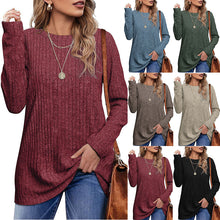Load image into Gallery viewer, Womens Tunic Tops Long Sleeve Shirts Crew Neck Twist Front lightweight Sweaters