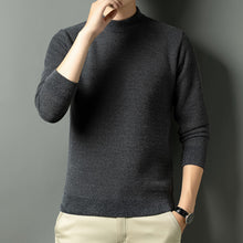 Load image into Gallery viewer, Men Autumn Winter New Solid Color Mock Neck Fleece Sweater