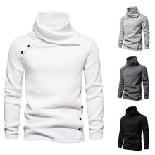 Load image into Gallery viewer, Men's Ribbed Knit Zipper Plain Stand Collar Pullover Sweater