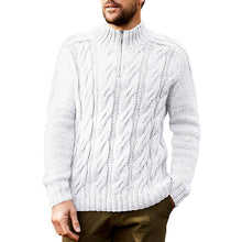 Load image into Gallery viewer, Men's Half Zip Neck Pullover Solid Color Stand Collar Knitted Jumper