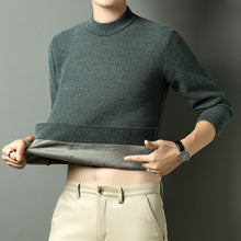 Load image into Gallery viewer, Men Autumn Winter New Solid Color Mock Neck Fleece Sweater