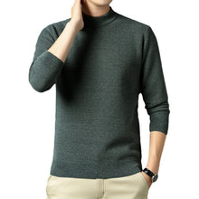 Load image into Gallery viewer, Men Autumn Winter New Solid Color Mock Neck Fleece Sweater