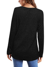 Load image into Gallery viewer, Womens Tunic Tops Long Sleeve Shirts Crew Neck Twist Front lightweight Sweaters