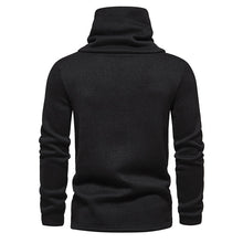 Load image into Gallery viewer, Men's Ribbed Knit Zipper Plain Stand Collar Pullover Sweater