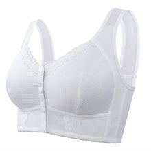 Load image into Gallery viewer, Front-Clasp Soft Cotton Lace Wire-Free Plus Size Bra for Middle-Aged and Elderly
