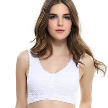 Load image into Gallery viewer, Women's Plus Size Lace Wide Straps Wireless Bra Front Closure Push Up Bras