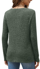 Load image into Gallery viewer, Womens Tunic Tops Long Sleeve Shirts Crew Neck Twist Front lightweight Sweaters