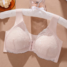 Load image into Gallery viewer, Women's Plus Size Lace Wide Straps Wireless Bra Front Closure Push Up Bras