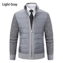 Load image into Gallery viewer, Men's CardiganFashion Patchwork knitted Zipper Stand Collar Thick Jackets