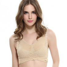 Load image into Gallery viewer, Women's Plus Size Lace Wide Straps Wireless Bra Front Closure Push Up Bras