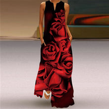 Load image into Gallery viewer, Vestido retro estampado en cuello V