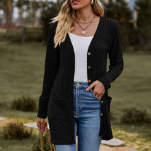 Load image into Gallery viewer, Sweaters for Women Cardigan Dressy Solid Open Front Long Knited Cardigan Sweater Fashion Loose Fit Coat Tops