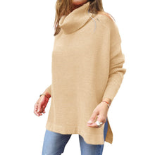 Load image into Gallery viewer, Soft Cotton Stand Collar Large Size Long Sleeve Tops Ladies Jumper Loose Tunic Casual T-Shirts