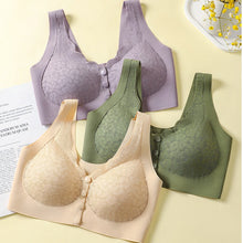 Load image into Gallery viewer, Front Button Push up Large Size Lace Beautiful Back No Wire Bra