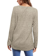 Load image into Gallery viewer, Womens Tunic Tops Long Sleeve Shirts Crew Neck Twist Front lightweight Sweaters