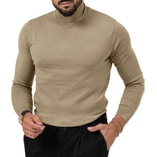 Load image into Gallery viewer, Men's Cotton Blend Turtle Neck Knitted Slim Sweater