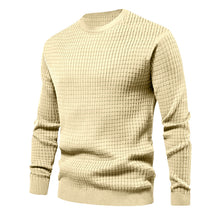 Load image into Gallery viewer, Mens Autumn And Winter Casual Loose Knitted Checkered Round Neck Hatless Versatile Long Sleeve Sweater