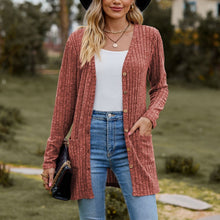 Load image into Gallery viewer, Sweaters for Women Cardigan Dressy Solid Open Front Long Knited Cardigan Sweater Fashion Loose Fit Coat Tops