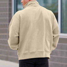 Load image into Gallery viewer, Men's Solid Color Casual Fleece Warm Zipper Stand Sweatshirt
