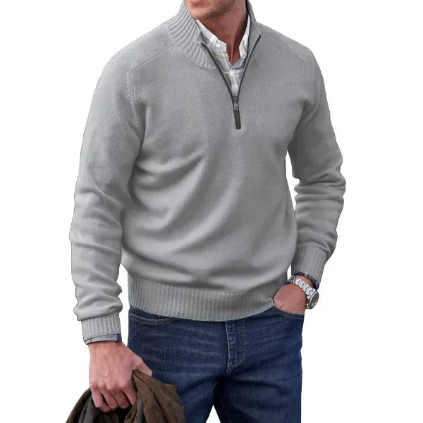 đ„MEN'S CASHMERE ZIPPER BASIC SWEATERđ„