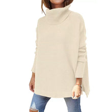 Load image into Gallery viewer, Soft Cotton Stand Collar Large Size Long Sleeve Tops Ladies Jumper Loose Tunic Casual T-Shirts