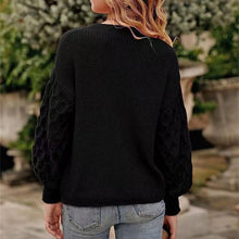 Load image into Gallery viewer, Women's Pullover Crew Neck Sweater Casual Long Sleeve Loose Chunky Knit Jumper Blouse Tops