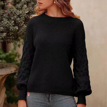 Load image into Gallery viewer, Women's Pullover Crew Neck Sweater Casual Long Sleeve Loose Chunky Knit Jumper Blouse Tops