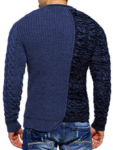 Load image into Gallery viewer, Mens Slim Fit Crew Neck Thick Sweaters Color Block Big and Tall Knit Pullovers