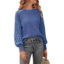 Load image into Gallery viewer, Women's Pullover Crew Neck Sweater Casual Long Sleeve Loose Chunky Knit Jumper Blouse Tops