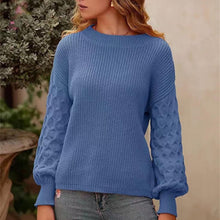 Load image into Gallery viewer, Women's Pullover Crew Neck Sweater Casual Long Sleeve Loose Chunky Knit Jumper Blouse Tops