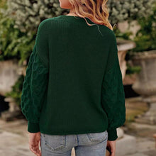 Load image into Gallery viewer, Women's Pullover Crew Neck Sweater Casual Long Sleeve Loose Chunky Knit Jumper Blouse Tops