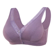 Load image into Gallery viewer, Zip Front Lace Push Up No Wire Bra