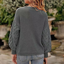 Load image into Gallery viewer, Women's Pullover Crew Neck Sweater Casual Long Sleeve Loose Chunky Knit Jumper Blouse Tops