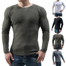 Load image into Gallery viewer, Men's Basic Knitted Crew Neck Long Sleeve Pullover