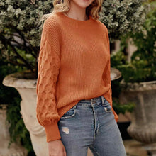 Load image into Gallery viewer, Women's Pullover Crew Neck Sweater Casual Long Sleeve Loose Chunky Knit Jumper Blouse Tops