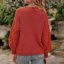 Load image into Gallery viewer, Women's Pullover Crew Neck Sweater Casual Long Sleeve Loose Chunky Knit Jumper Blouse Tops