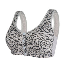 Load image into Gallery viewer, Leopard print soft cotton button-front bra