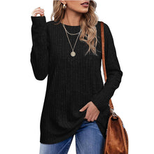 Load image into Gallery viewer, Womens Tunic Tops Long Sleeve Shirts Crew Neck Twist Front lightweight Sweaters