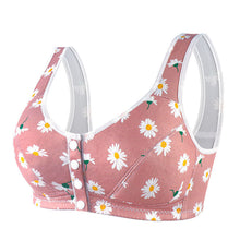 Load image into Gallery viewer, Women's wide shoulder strap front button printed underwear