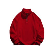 Load image into Gallery viewer, Men's Stand collar Sweatshirt Pullover Tops Fleece Half Zip Plain Sports