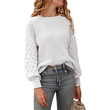 Load image into Gallery viewer, Women's Pullover Crew Neck Sweater Casual Long Sleeve Loose Chunky Knit Jumper Blouse Tops