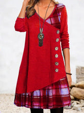 Load image into Gallery viewer, Ladies Casual Long Sleeve Patchwork Dress