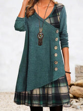 Load image into Gallery viewer, Ladies Casual Long Sleeve Patchwork Dress