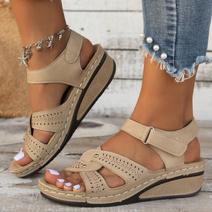 2024 Women's Summer New Hollow Velcro Sandals