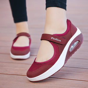 Women's Thick Sole Mesh Velcro Shoes