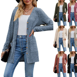 Sweaters for Women Cardigan Dressy Solid Open Front Long Knited Cardigan Sweater Fashion Loose Fit Coat Tops