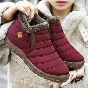 Women's winter high top warm fleece thick snow boots