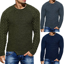 Load image into Gallery viewer, Mens Slim Fit Crew Neck Thick Sweaters Color Block Big and Tall Knit Pullovers
