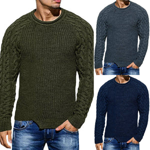 Mens Slim Fit Crew Neck Thick Sweaters Color Block Big and Tall Knit Pullovers