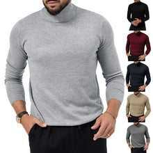 Load image into Gallery viewer, Men&#39;s Cotton Blend Turtle Neck Knitted Slim Sweater
